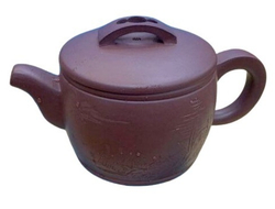 259052 Чайник ИСИН "ХАНЬ ВА" (Ханьская Черепица) 180мл, глина коричневый