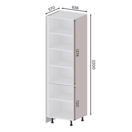 Кухня Модуль П 650 пенал GOLA Кашемир / Каштан