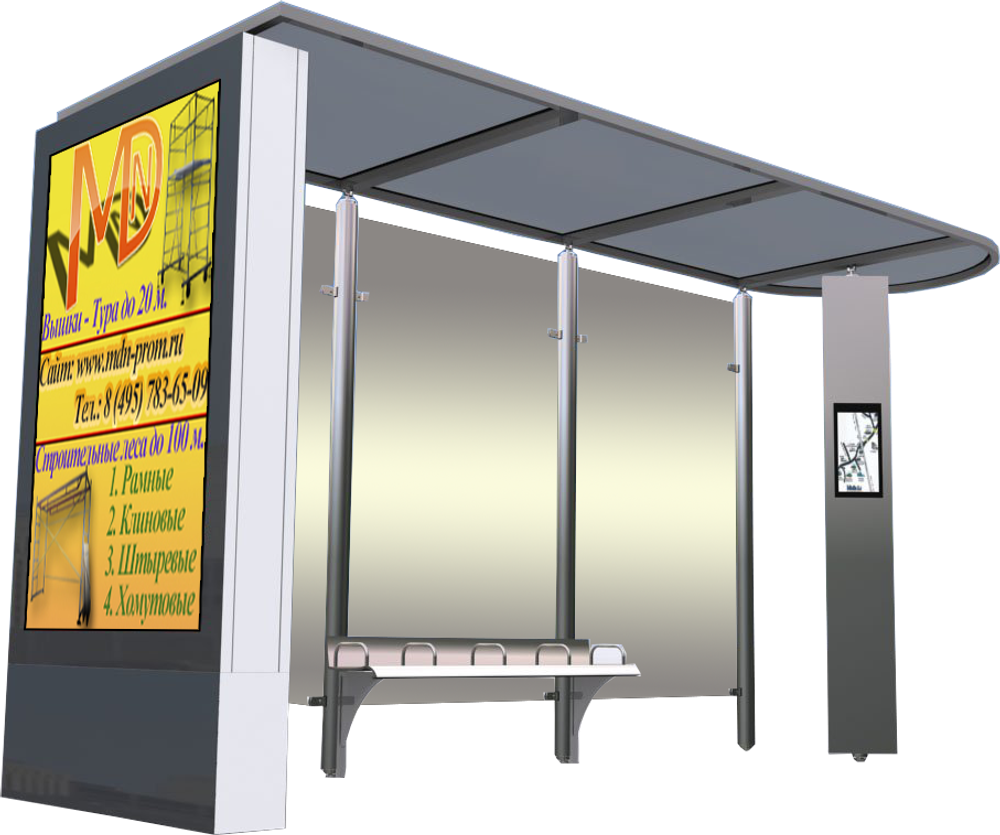 Остановочный павильон А-82 каленое стекло