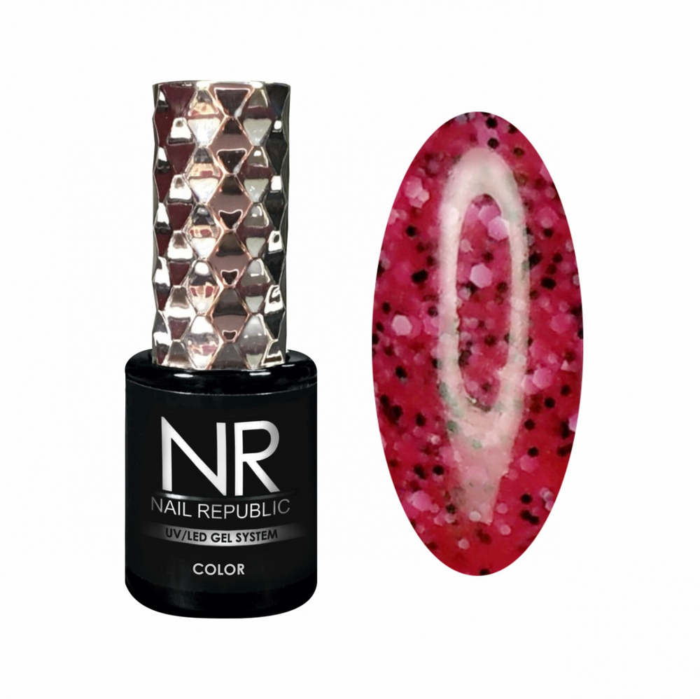 Nail Republic Гель-лак NR-709 Stone crumb, Клубничный поцелуй, 10 мл