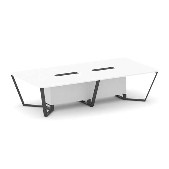 Steel Meet Стол переговорный прямоугольный KDK-PR.B.SP-12 Белый Бриллиант/Металл Антрацит 3200*1600*