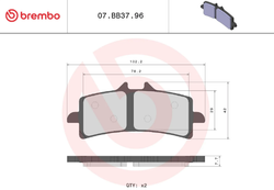 Brembo Колодки тормозные передние 07BB3796 (1 суппорт)