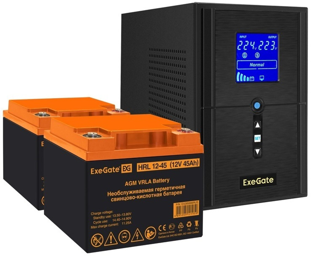 Комплект  Exegate SineTower SZ-1500.LCD.AVR.2SH.1C13.USB