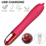 Розовый вибратор с функцией нагрева и подвижным язычком - 18 см. (Цвет: розовый)