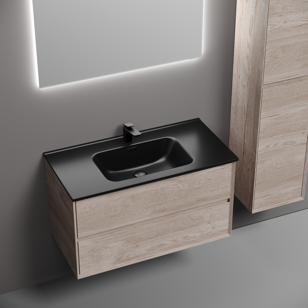 Тумба подвесная Sancos Marmi 2.0 890х445х520 с двумя ящиками оснащенными доводчиками скрытого монтажа, дуб галифакс натуральный, арт. MR2.090EG