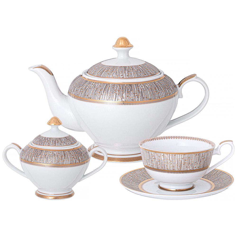 ЧАЙНЫЙ СЕРВИЗ LEFARD "МГНОВЕНИЕ" HА 6 ПЕР. 14 ПР. 1300/250/270 МЛ (КОР=1НАБ.)