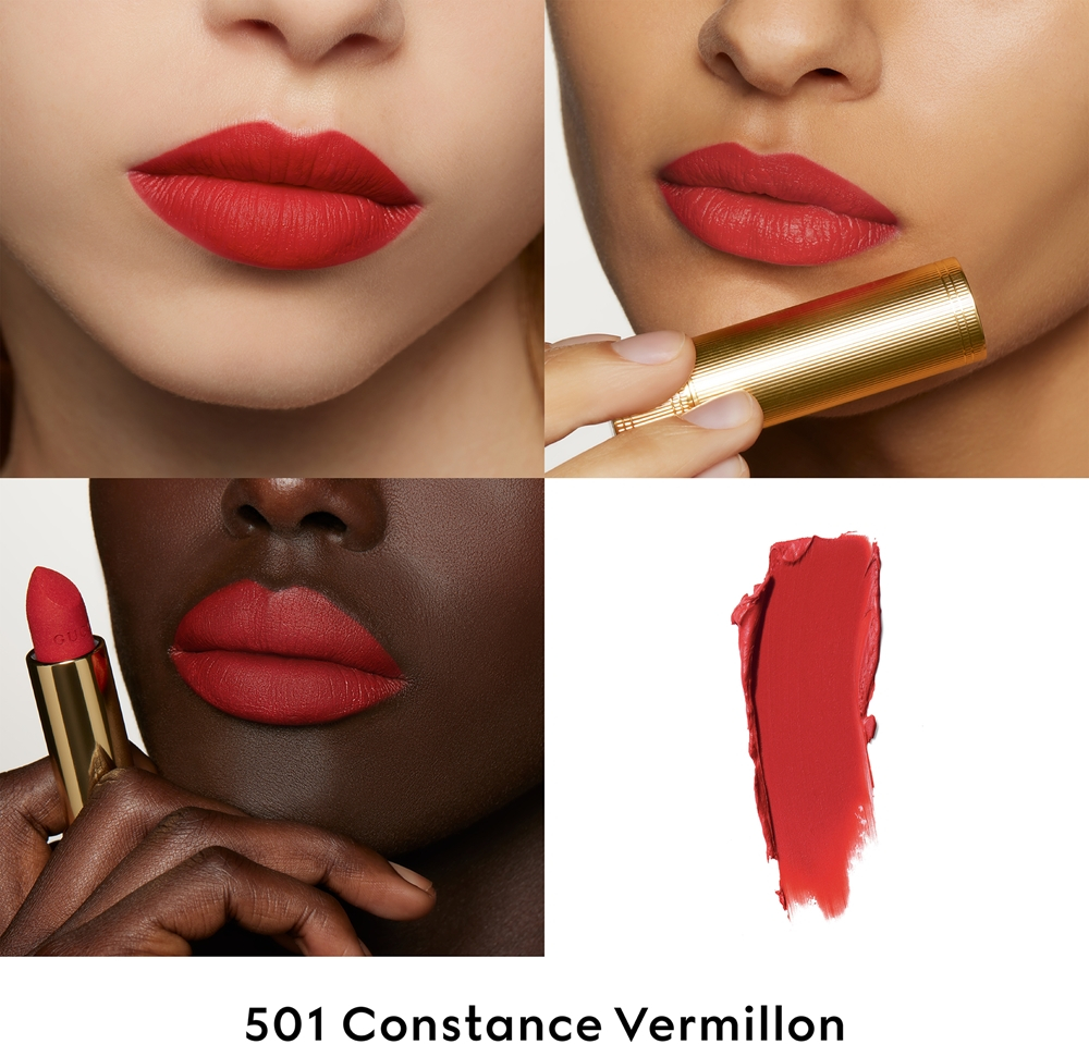 Gucci Gucci Beauty Rouge a Levres Matte Lipstick - Матовая помада оттенок 501 Constance Vermillon, 3 g