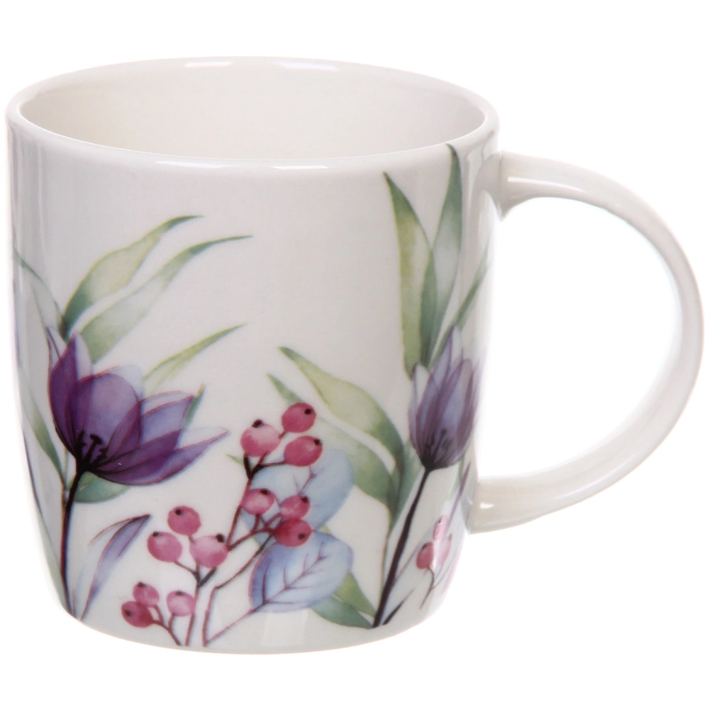 Кружка керамическая 350мл «Цветочная акварель», микс рисунков