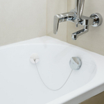 Пробка для ванны ТЭП с металл. цепочкой 50см + держатель ПП (белый цвет)