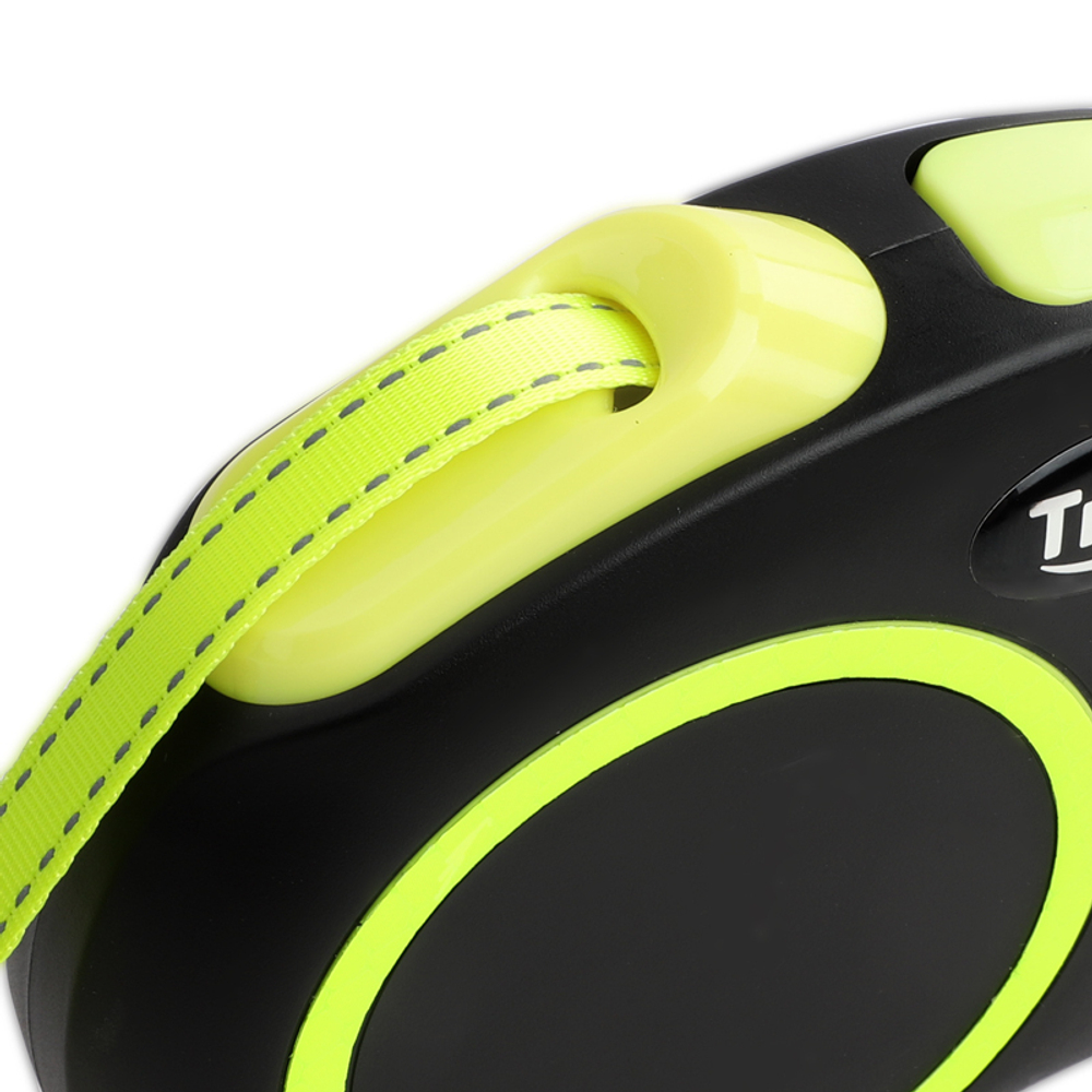 Поводок-рулетка для собак  Urban Neon M, 5м до 25кг, лента, черный, Triol