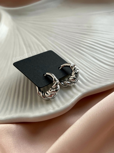 Серьги серебро плетеные