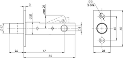 Задвижка врезная DB 867 CP (хром) 67мм