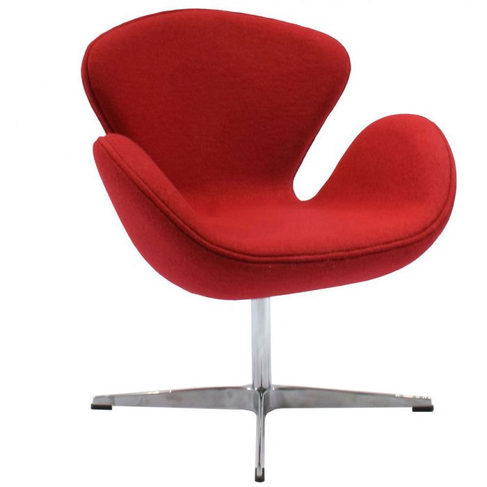 Кресло SWAN CHAIR красный кашемир Bradex Home FR 0001