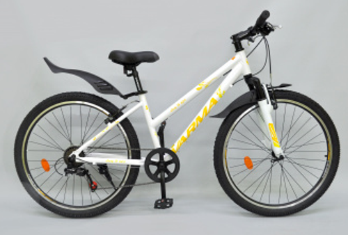 Вело 26" VARMA LADY H62А 26" р.15 белый жёлтый 7ск ал