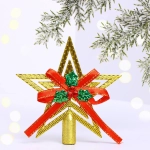 Звезда на ёлку «Классика» с бантом 9,5 см, Золото