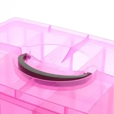 Органайзер для мелочей трех ярусный с ячейками «Практик», прозрачный, 25*17*19см