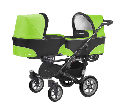 Коляска для двойни BabyActive Twinny Standart 2 в 1 Black (Зеленый)