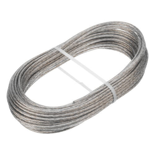 Трос металлополимерный прозрачный ПР-3.0, толщина 3.0 мм, моток 20 метров Сибртех