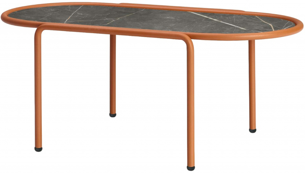 Столик кофейный металлический Scab Design Dress Code, терракотовый, черный мрамор Сахара