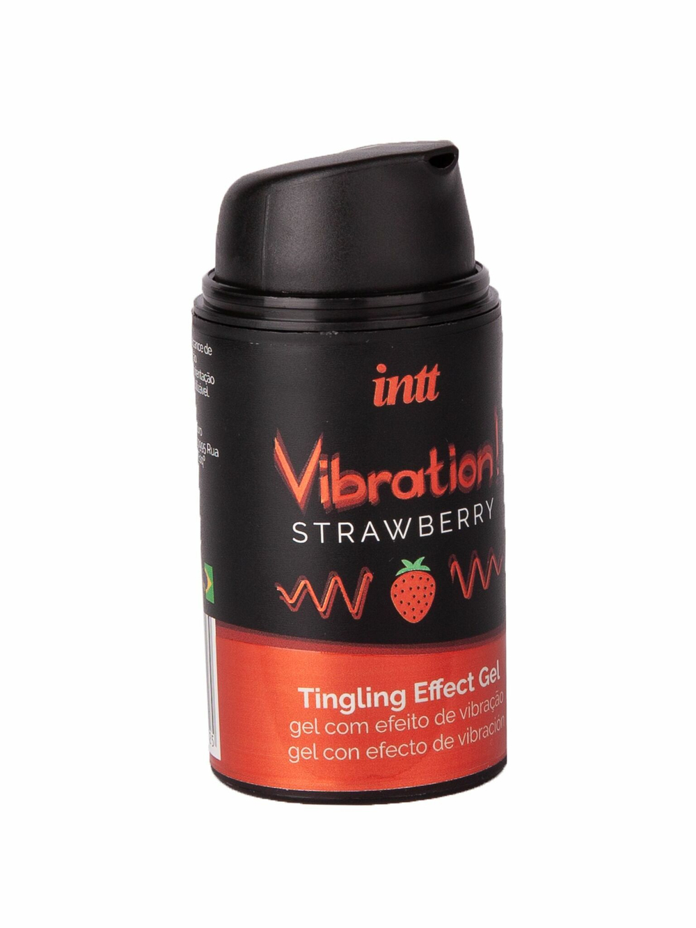 Возбуждающий гель INTT Vibration! Strawberry, вибрация, 15 мл