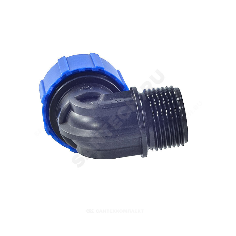 Отвод компрессионный ПЭ Дн 25х3/4"х90гр НР Ру16 ТПК-АКВА 50012534
