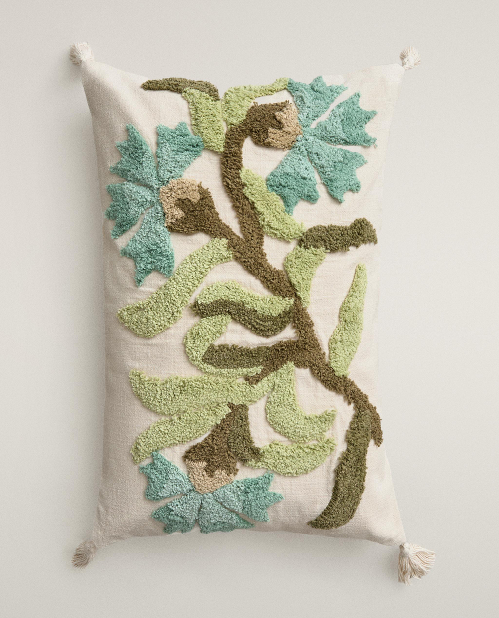 Zara Home наволочка декоративная из хлопка, бирюзовый, 40x60 см