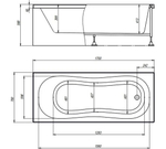 Ванна акриловая ALEX BAITLER VICTORIA 170*70