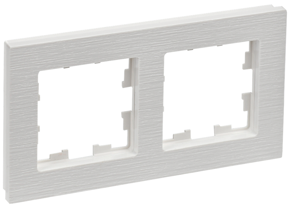 BRITE Рамка 2-местная РУ-2-Бр белый рифленый IEK