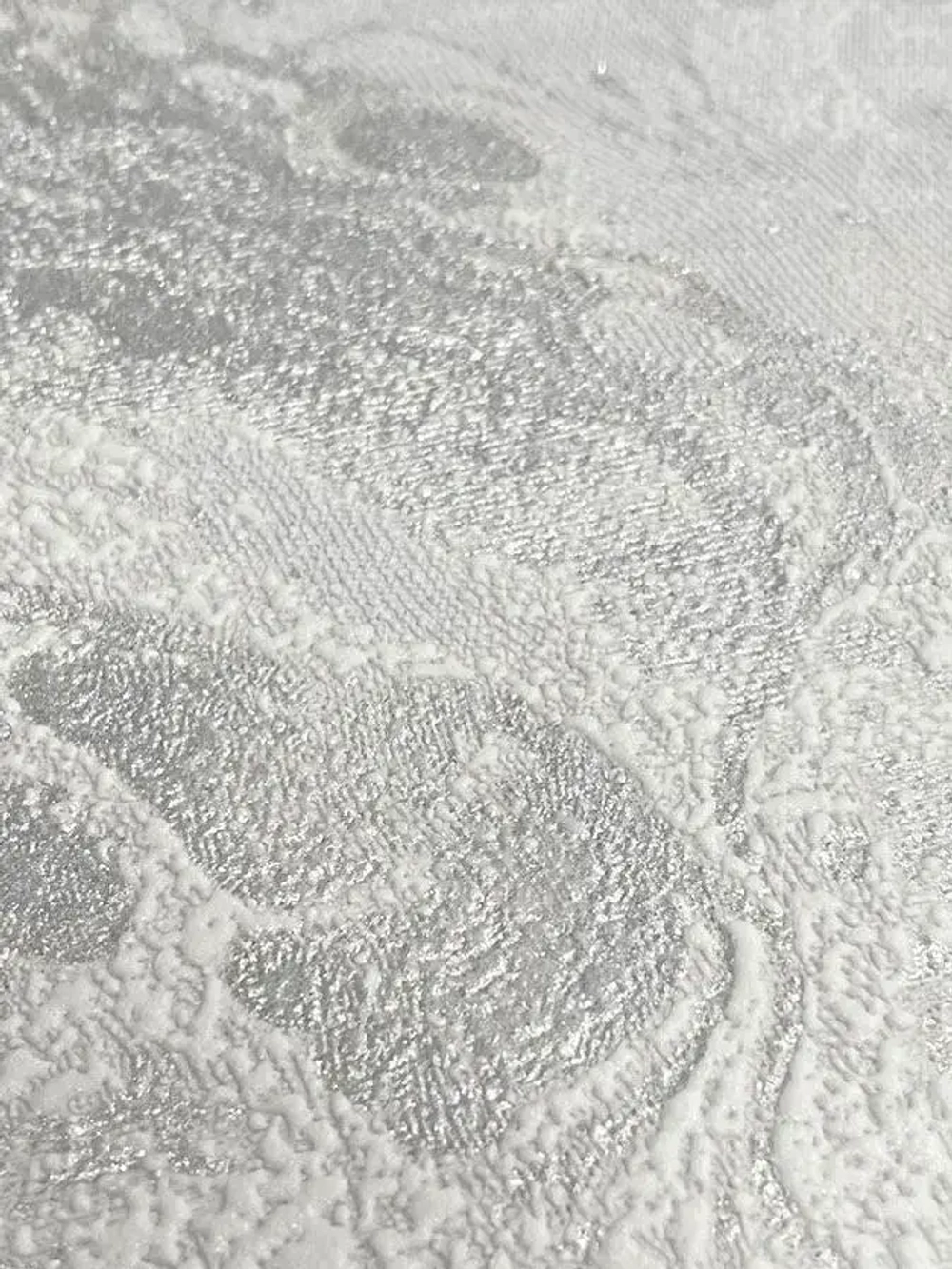 Обои флизелиновые, штукатурка бело-серая перламутровая, метровые, для гостиной, Мальдивы (VILIA, 1796-21)