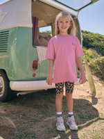 Футболка и шорты-велосипедки в комплекте для девочки Next AM0-411, Розовый, Коричневый