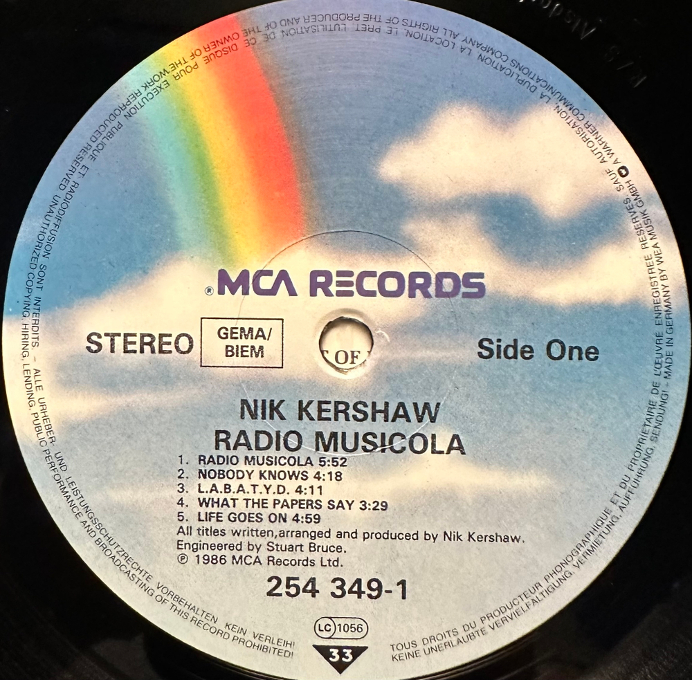 Nik Kershaw- Radio Musicola (Германия 1986г.)