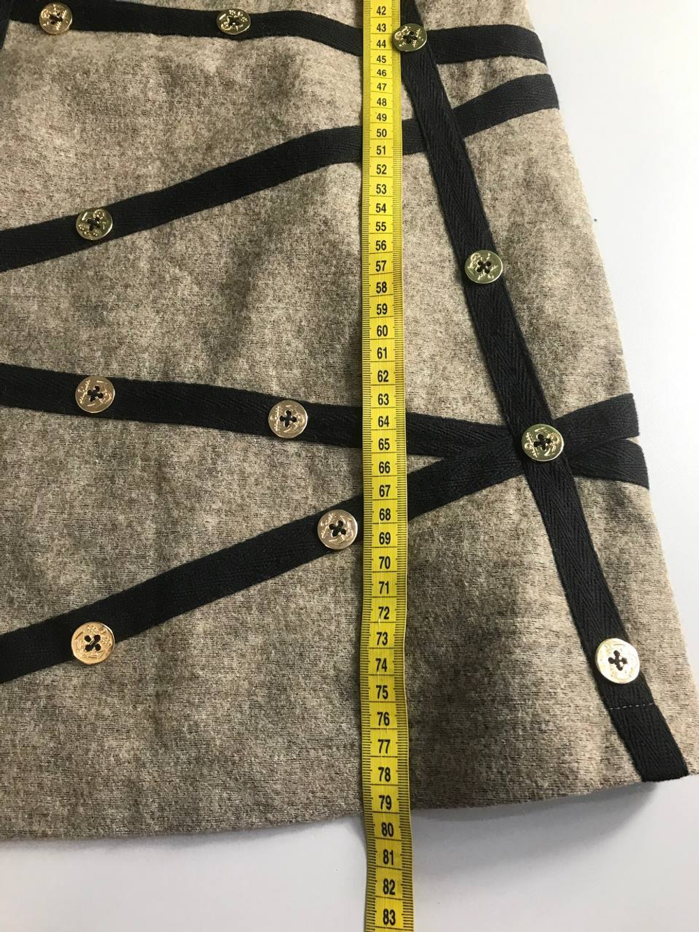 Платье из шерсти с оригинальным дизайном, маркировка S, визуально 44 размер