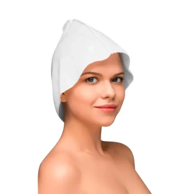 Шапочка для сауны 2-слойная из спанлейса белая 25 шт