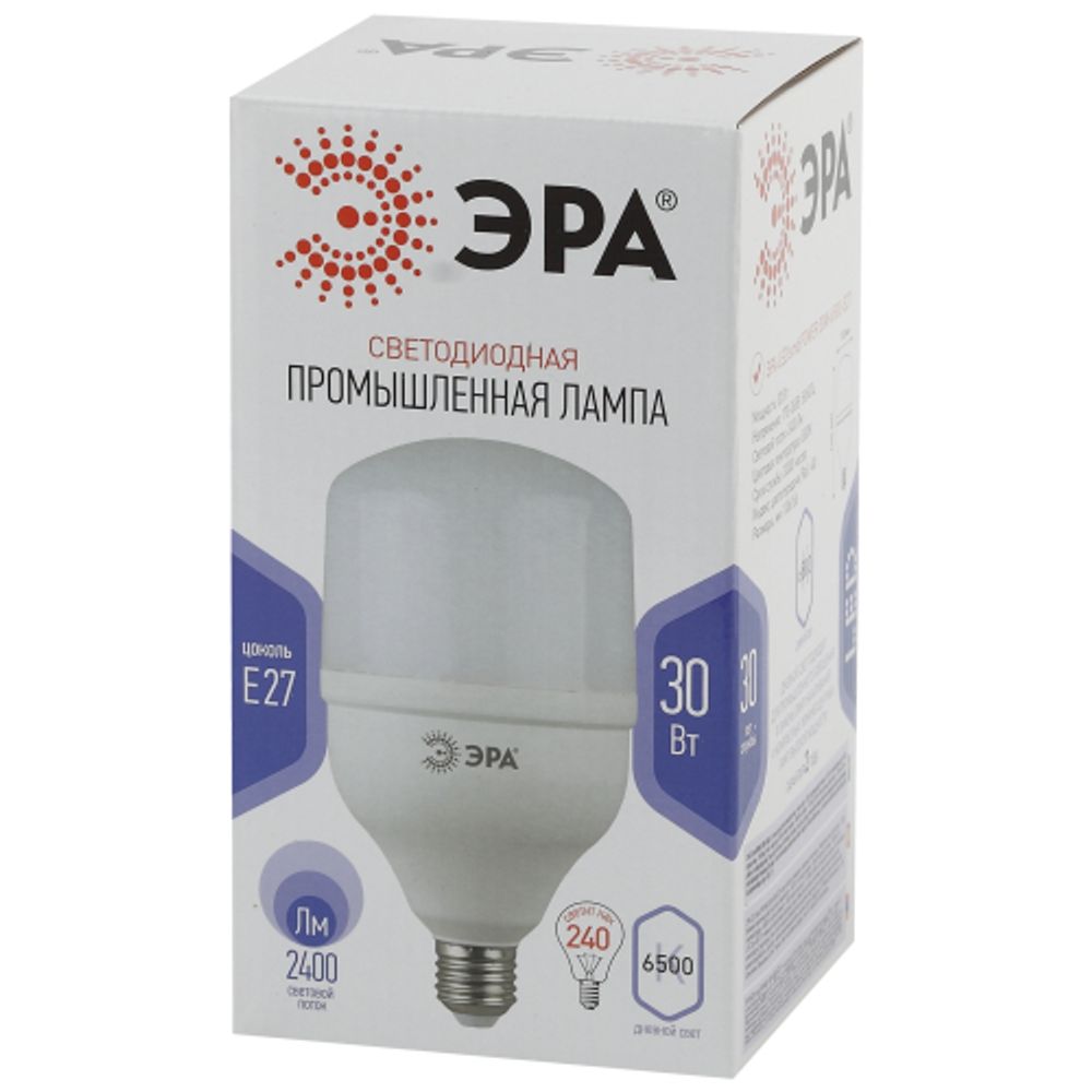 Лампа светодиодная POWER ЭРА STD LED T100-30W-6500-E27 30Вт колокол холодный дневной свет Е27 | Лампы cветодиодные POWER
