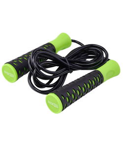 Скакалка RP-103 PVC, с нескользящей ручкой, 3,05 м, черный/зеленый