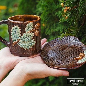 Малая скалка с узором Текстура дерева