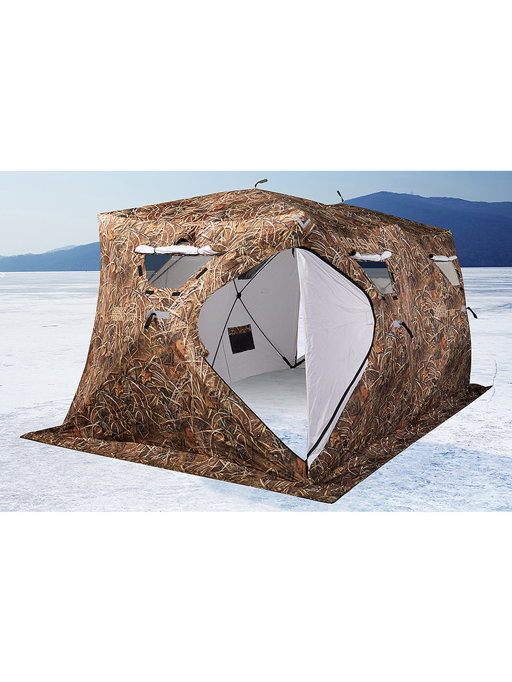 Палатка для зимней рыбалки HIGASHI Double Camo Pyramid Hot DC