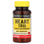 Mason Natural, Heart Trio, коэнзим Q10, пищевой и рыбий жир, 60 мягких таблеток