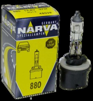 Автолампа H27W1 12V  Narva  880   (PG 13) цоколь прямой 48039