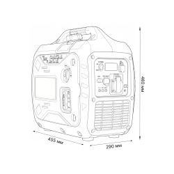 URS-P2200i Генератор бензиновый инверторный. Однофазный. Максимальная мощность 2Квт. Ручной стартер. TM Uniel
