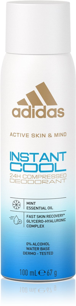 Adidas Instant Cool - спрей-дезодорант 24 часа /   100  ml  / GTIN 3616303443061