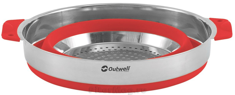 Кастрюля с дуршлагом Outwell Collaps Pot w/colander & lid 4.5L Red [650208]