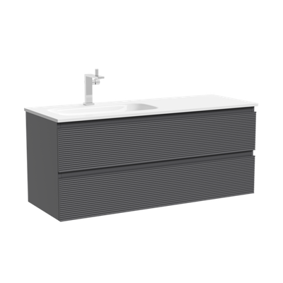 Тумба подвесная SANCOS Folk  левая 1195х445х500, c двумя ящиками оснащенными доводчиками, Grey soft, арт.FL120LGS