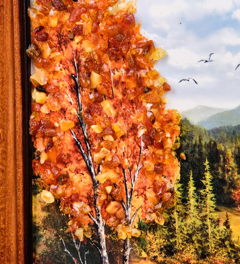 AMB-74/61 Картина «Красота природы» (с янтарной крошкой) дер.краш.рамка 12х15