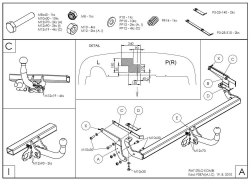 Фаркоп оцинкованный Galia F087A для FIAT Stilo универсал 2001-2007(паспорт и сертификат в комплекте)(без электрики)