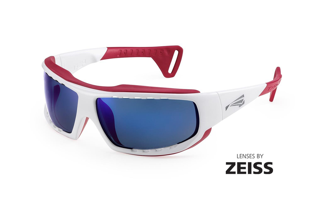 Спортивные очки LiP Typhoon / Gloss White - Red / Zeiss / PA Polarized / Gun Blue Lens