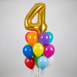 Набор из 11 шаров с цифрой 4.