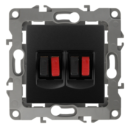Розетка ЭРА Серия 12 12-3112-05 аудио двойная IP20 антрацит