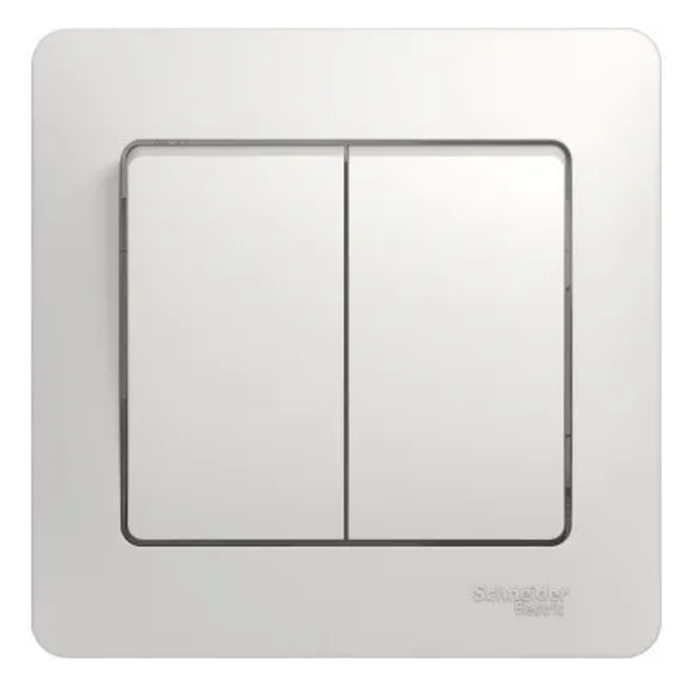 201_ Выключатель двухклавишный в сборе белый сх.5 GLOSSA  арт. GSL000152 Systeme Electric 15шт/уп ш/к 3606480657689