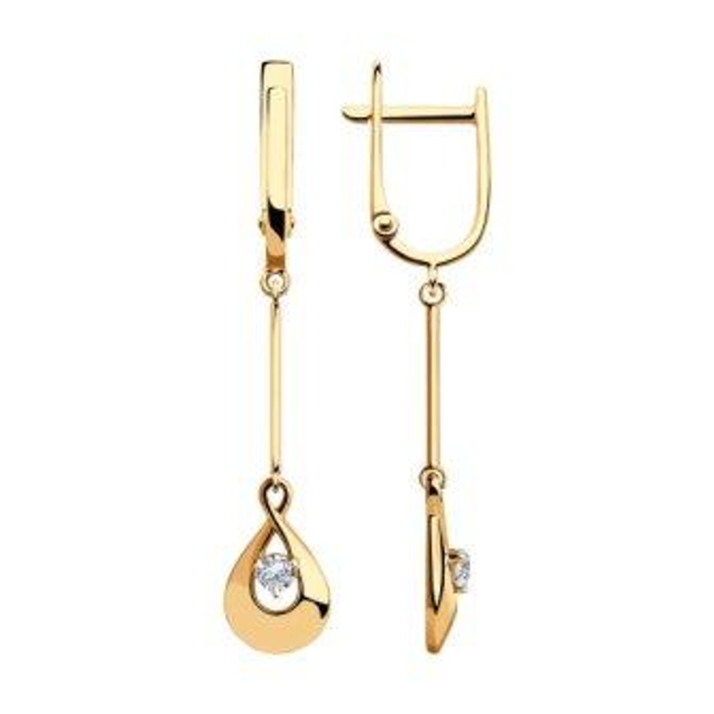 Серьги из золота с фианитами